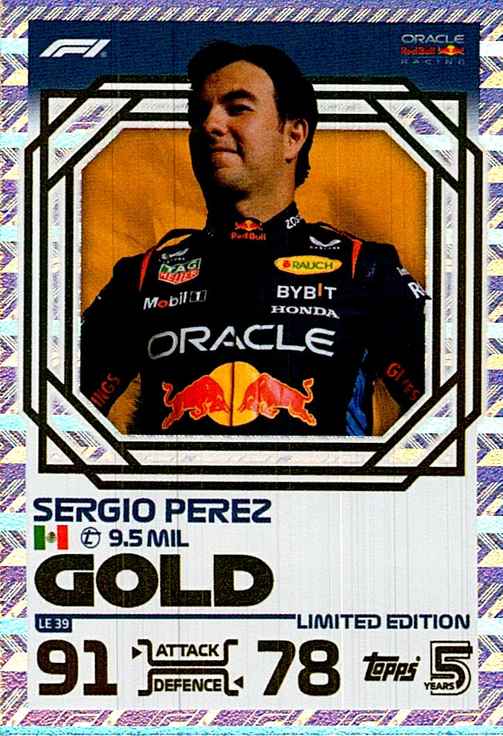 TOPPS TURBO ATTAX 2024 SERGIO PEREZ GOLD EDICION LIMITADA LE39