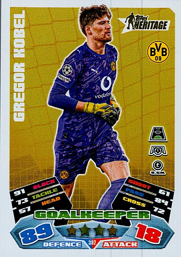 MATCH ATTAX CHAMPIONS LEAGUE 2025/2026 GREGOR KOBEL TOPPS HERITAGE Nº392