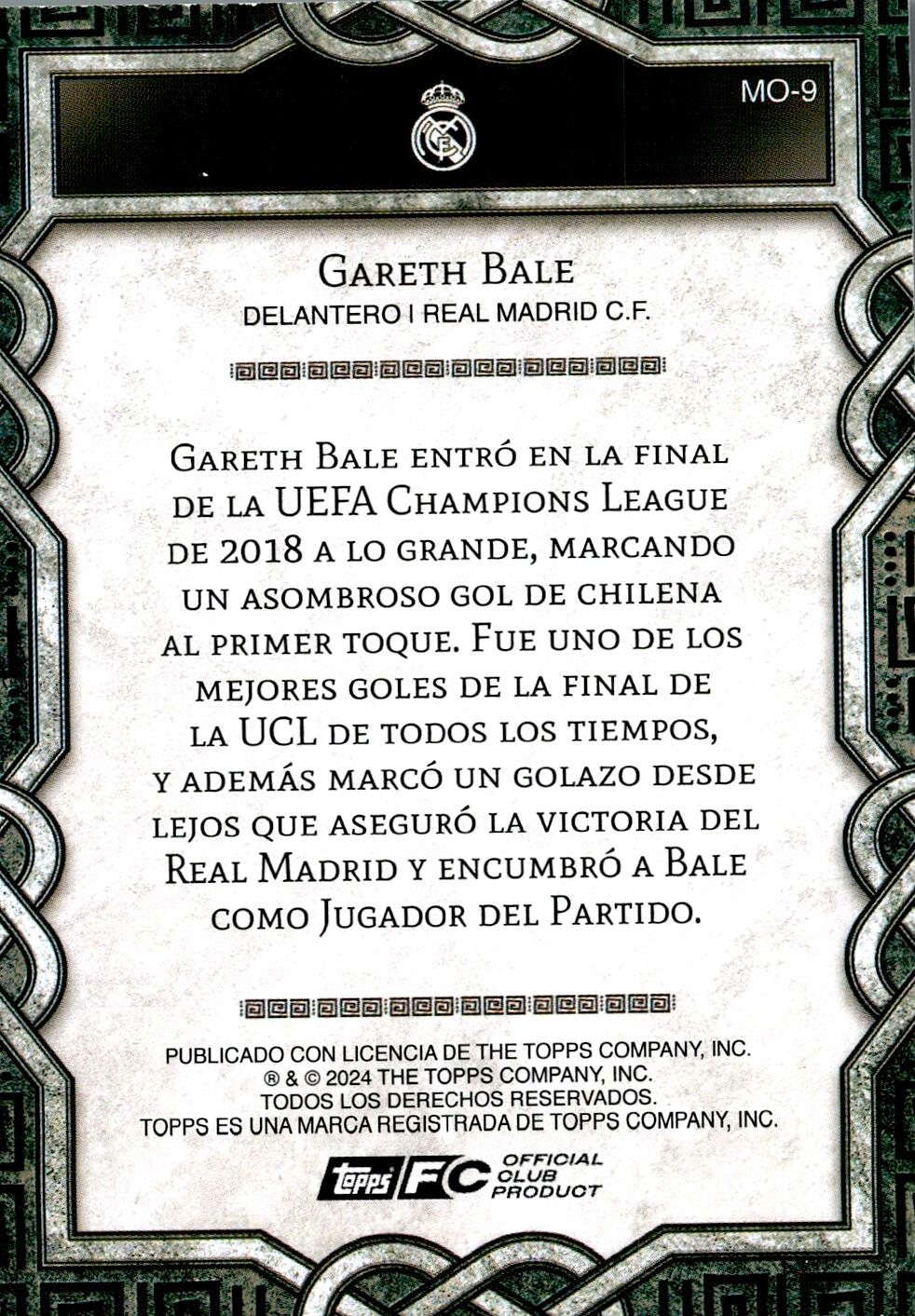 FAN SET REAL MADRID 2024/25 GARETH BALE MONOLITH NºMO-9