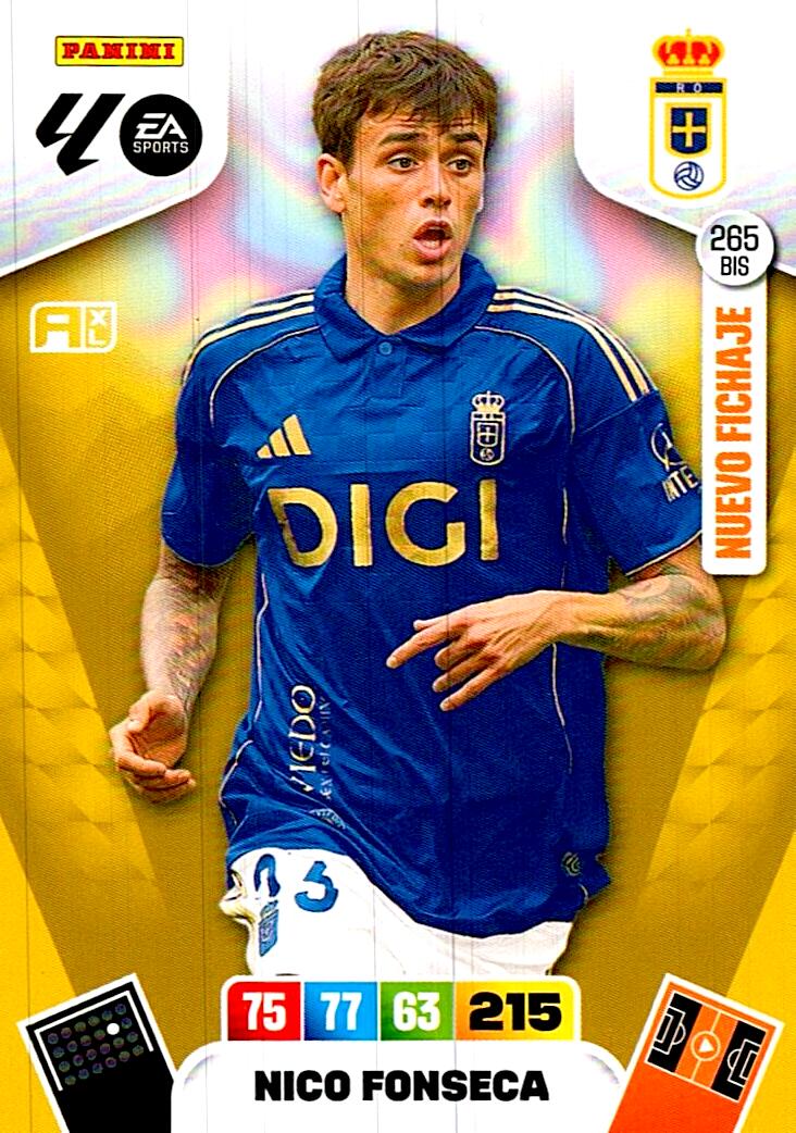 ADRENALYN LA LIGA 2025/2026 NICO FONSECA NUEVO FICHAJE Nº265 BIS