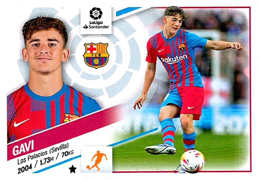 Cromo Liga Este 2022/2023 GAVI FC BARCELONA Nº14