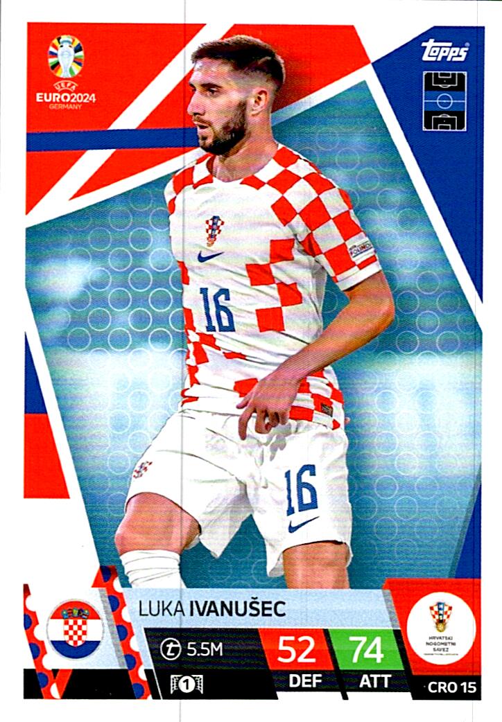 TOPPS MATCH ATTAX UEFA EURO 2024 LUKA IVANUSEC CROACIA NºCRO15