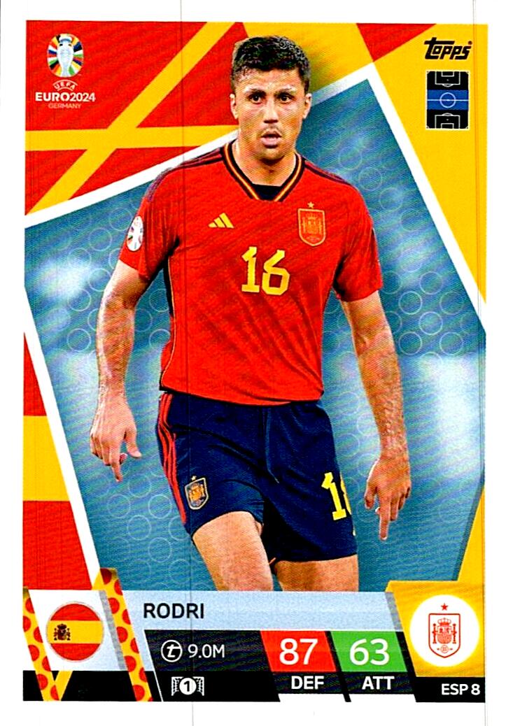 TOPPS MATCH ATTAX UEFA EURO 2024 RODRI ESPAÑA NºESP8