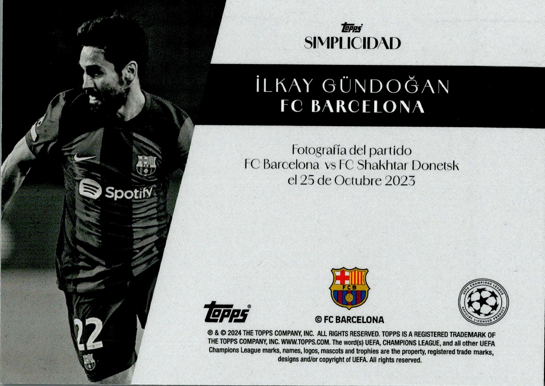 TOPPS SIMPLICIDAD UCL 2023/2024 ILKAY GÜNDOGAN