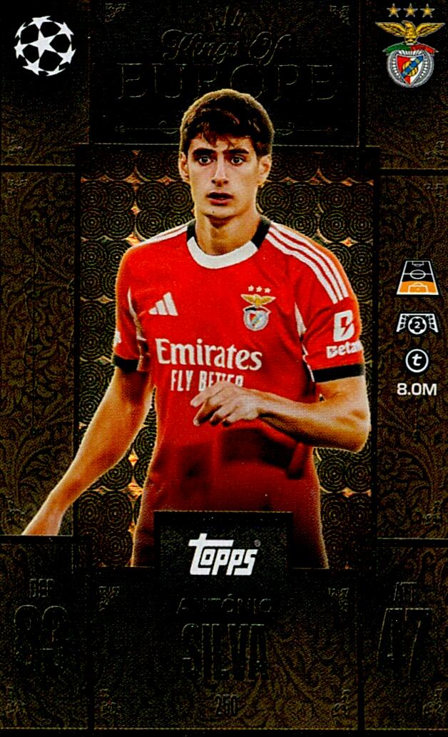 TOPPS MATCH ATTAX EXTRA 2025/26 ANTONIO SILVA KINGS OF EUROPE Nº250