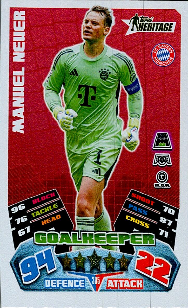 MATCH ATTAX CHAMPIONS LEAGUE 2025/2026 NEUER TOPPS HERITAGE Nº395