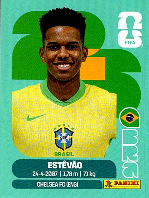 STICKERS FIFA WORLD CUP 2026 ESTEVAO NºBRA 20