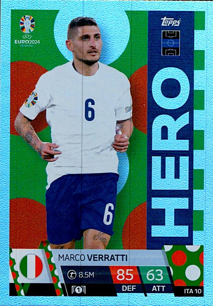 TOPPS MATCH ATTAX UEFA EURO 2024 MARCO VERRATTI ITALIA NºITA10 HERO