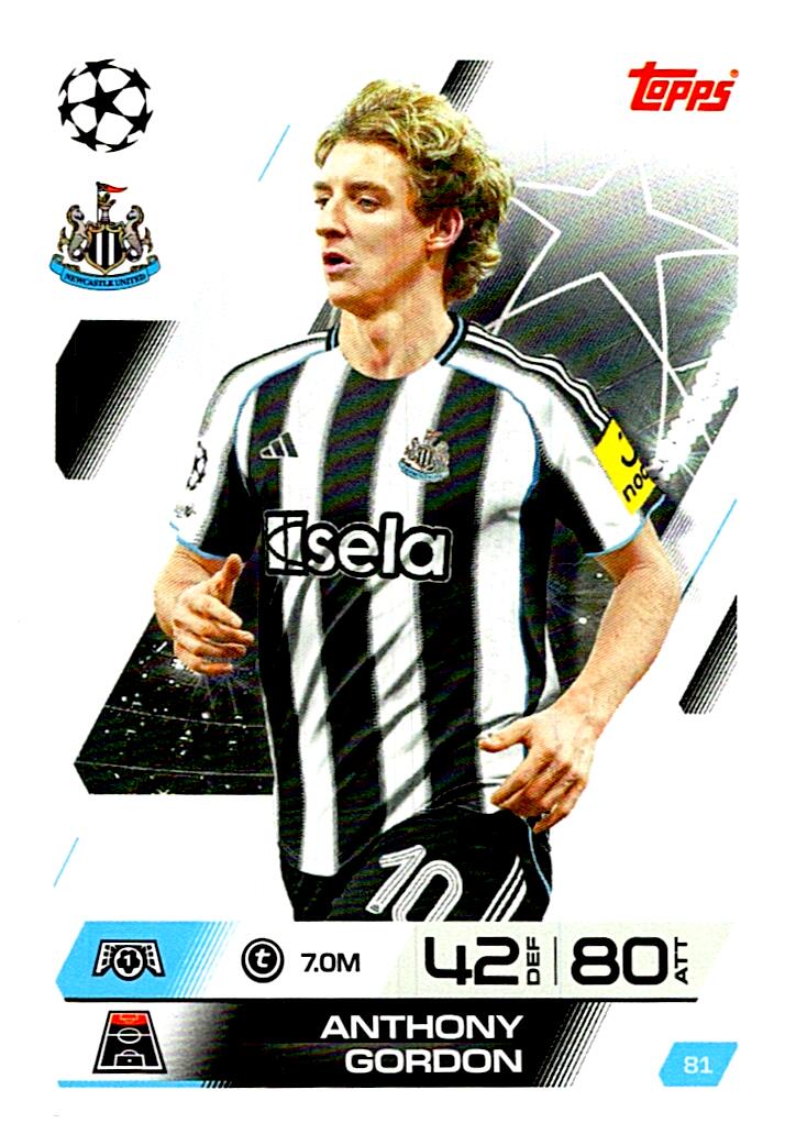 MATCH ATTAX CHAMPIONS LEAGUE 2025/2026 ANTHONY GORDON Nº81