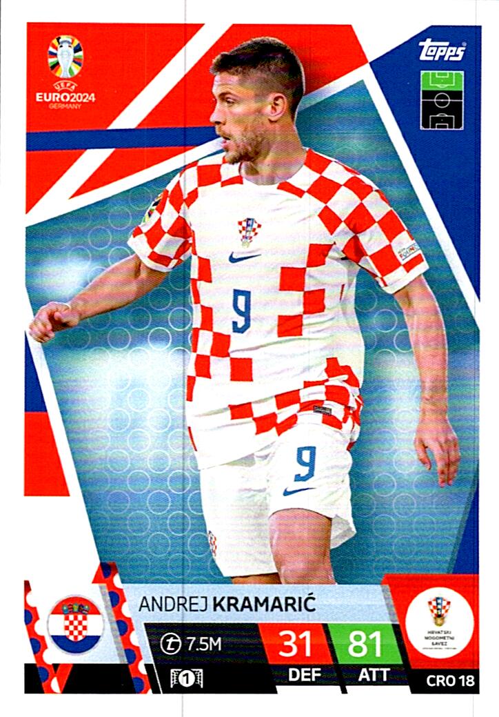 TOPPS MATCH ATTAX UEFA EURO 2024 ANDREJ KRAMARIC CROACIA NºCRO18