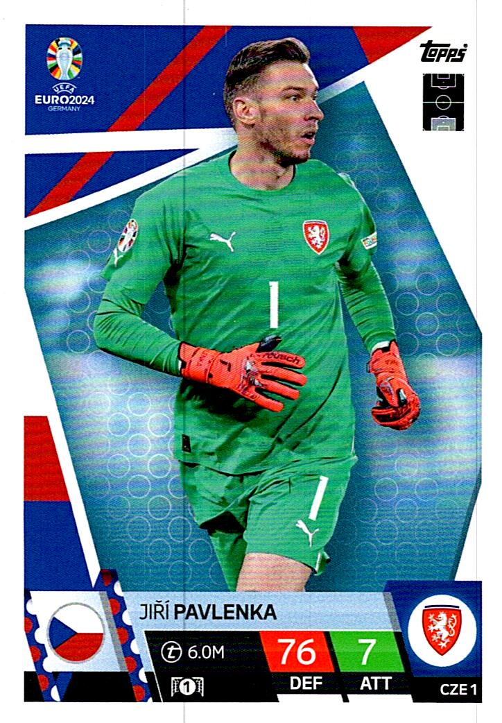 TOPPS MATCH ATTAX UEFA EURO 2024 JIRI PAVLENKA REPUBLICA CHECA NºCZE1
