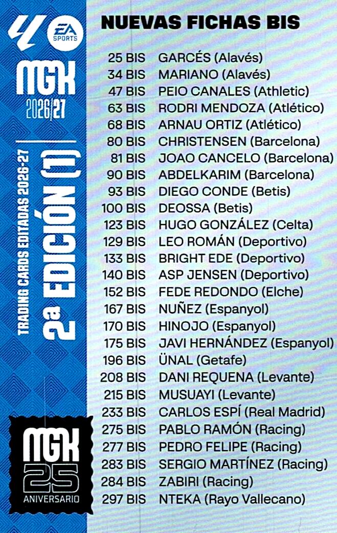 MEGACRACKS 2026/2027 CHECKLIST NUEVAS FICHAS BIS SEGUNDA EDICION (1)