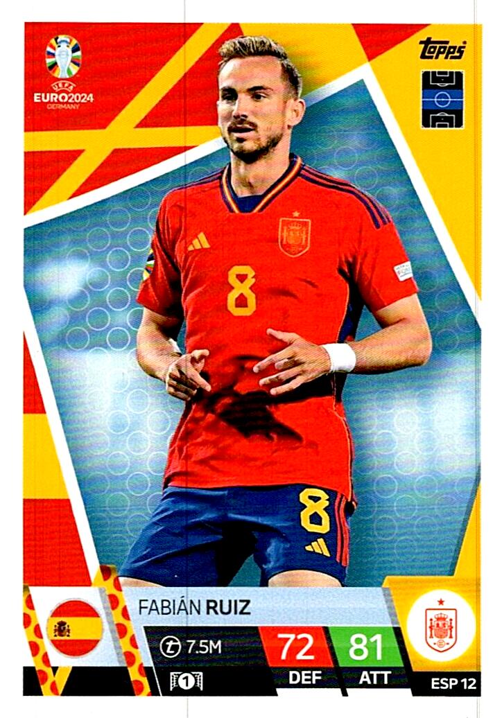 TOPPS MATCH ATTAX UEFA EURO 2024 FABIAN RUIZ ESPAÑA NºESP12