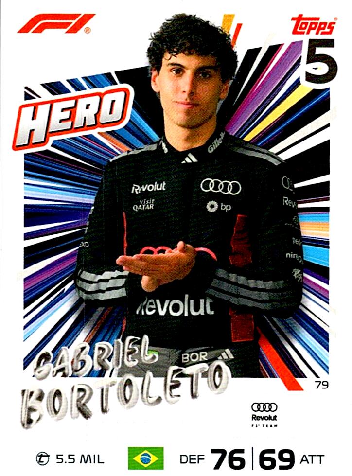 TURBO ATTAX FORMULA 1 2026 GABRIEL BORTOLETO Nº79