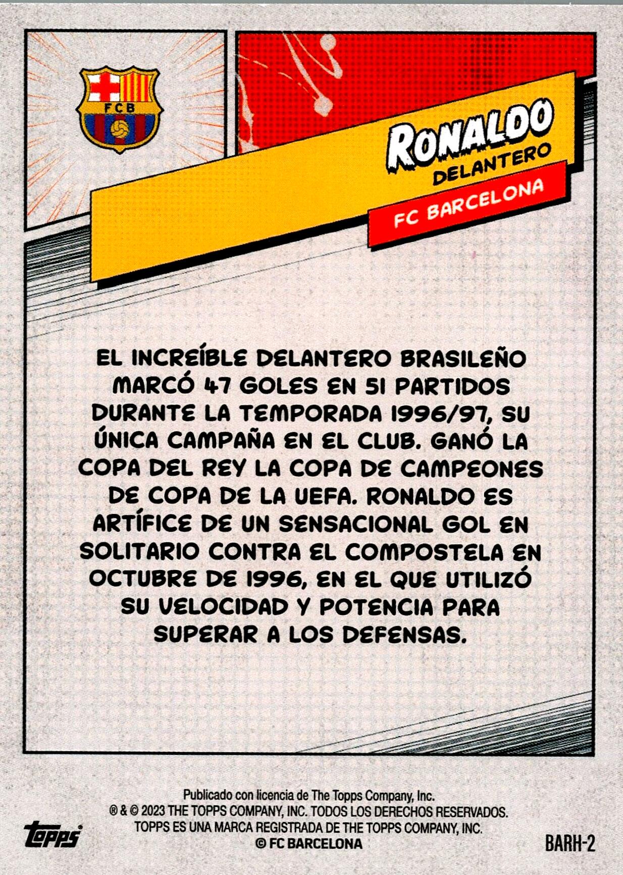 TOPPS FC BARCELONA 2022/2023 RONALDO NºBARH-2