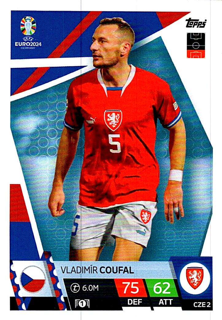 TOPPS MATCH ATTAX UEFA EURO 2024 VLADIMIR COUFAL REPUBLICA CHECA NºCZE2