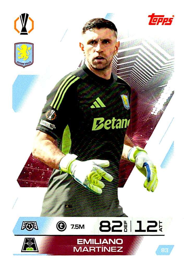 MATCH ATTAX CHAMPIONS LEAGUE 2025/2026 EMILIANO MARTINEZ Nº83
