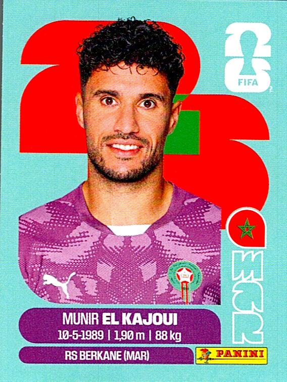 STICKERS FIFA WORLD CUP 2026 MUNIR EL KAJOUI NºMAR 3