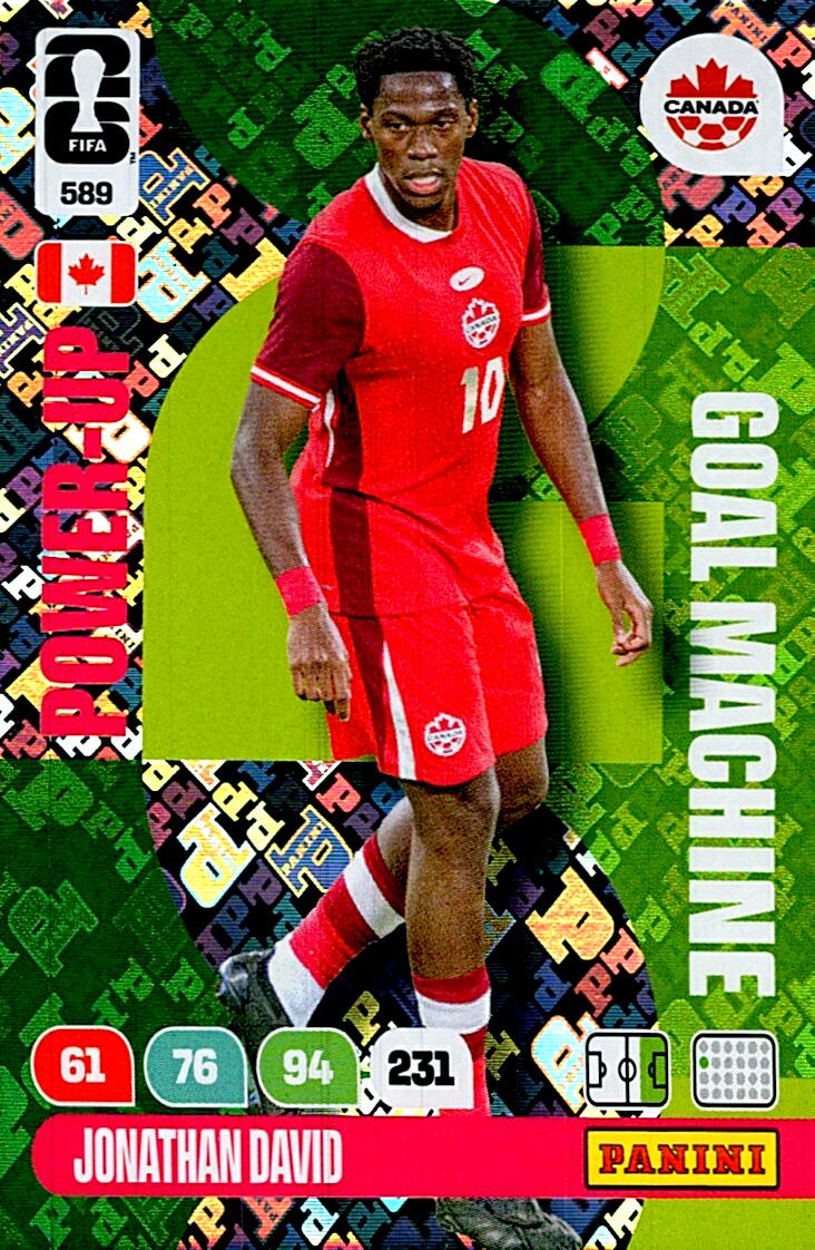ADRENALYN WORLD CUP 2026 JONATHAN DAVID GOAL MACHINE Nº589