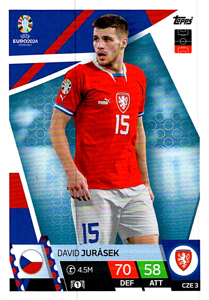 TOPPS MATCH ATTAX UEFA EURO 2024 DAVID JURASEK REPUBLICA CHECA NºCZE3