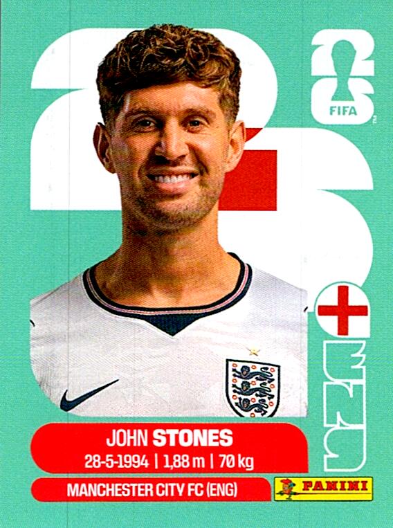 STICKERS FIFA WORLD CUP 2026 JOHN STONES NºENG 3