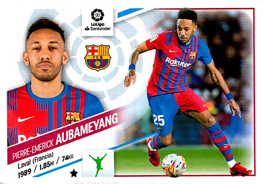 Cromo Liga Este 2022/2023 AUBAMEYANG FC BARCELONA Nº20