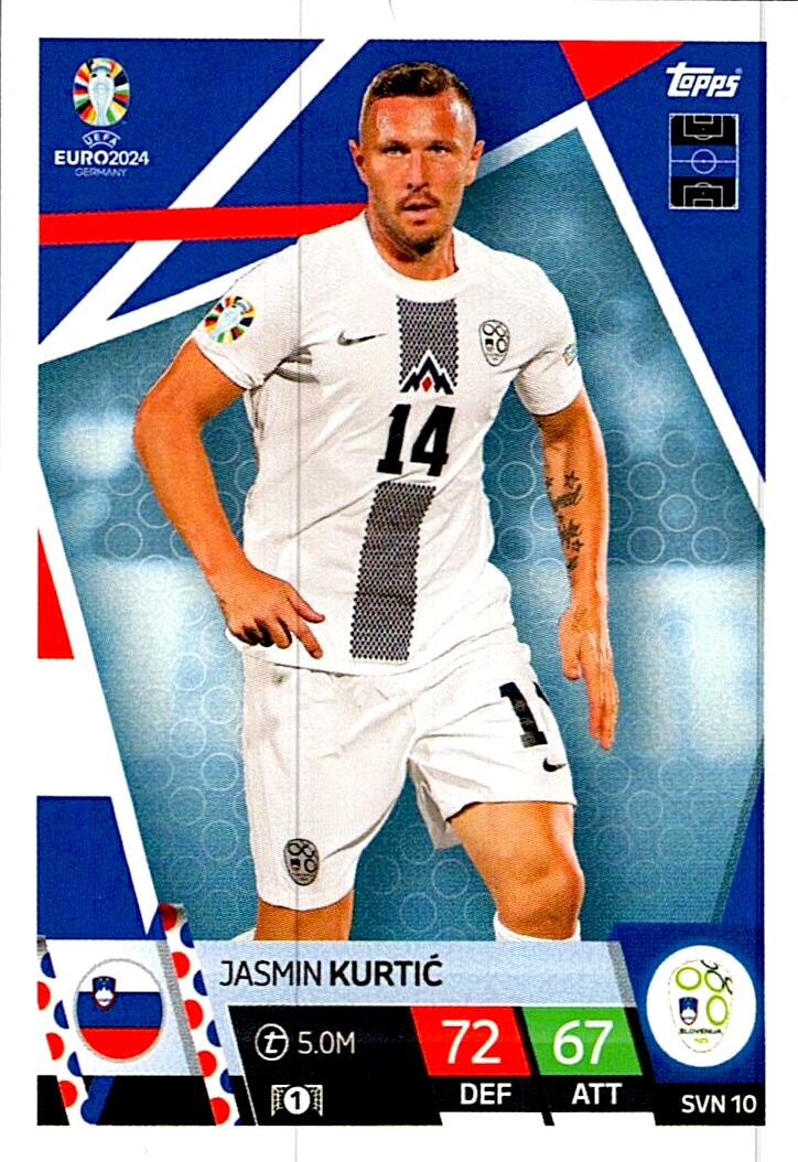 TOPPS MATCH ATTAX UEFA EURO 2024 JASMIN KURTIC ESLOVENIA NºSVN10