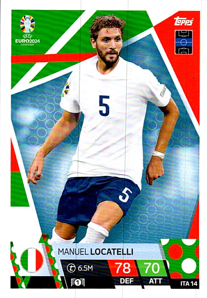 TOPPS MATCH ATTAX UEFA EURO 2024 MANUEL LOCATELLI ITALIA NºITA14