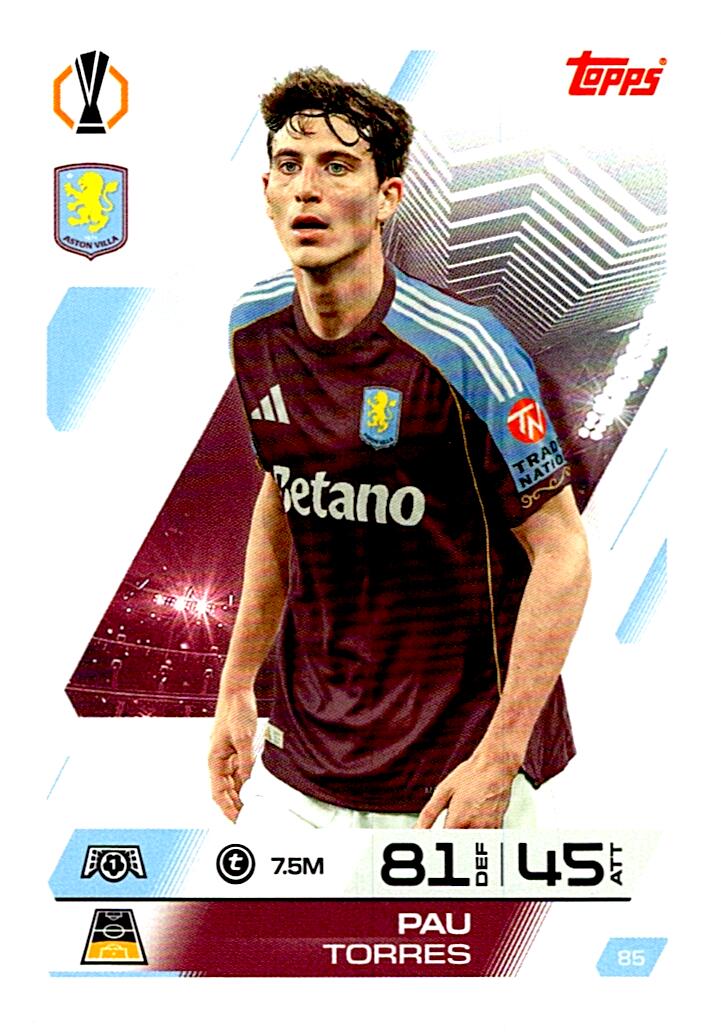 MATCH ATTAX CHAMPIONS LEAGUE 2025/2026 PAU TORRES Nº85