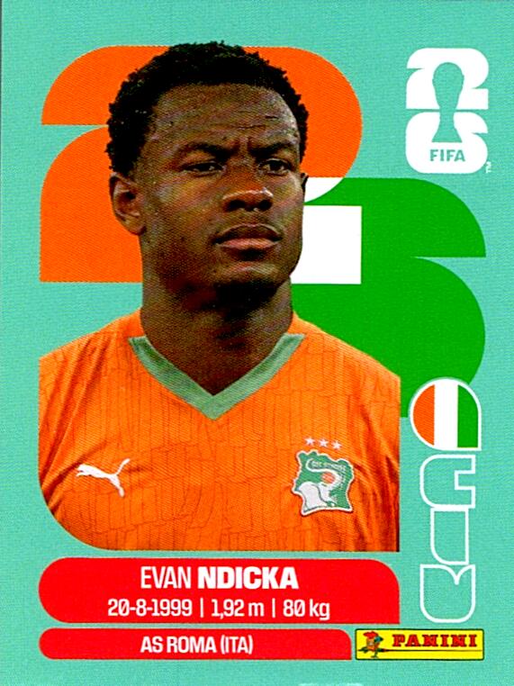 STICKERS FIFA WORLD CUP 2026 EVAN NDICKA NºCIV 6