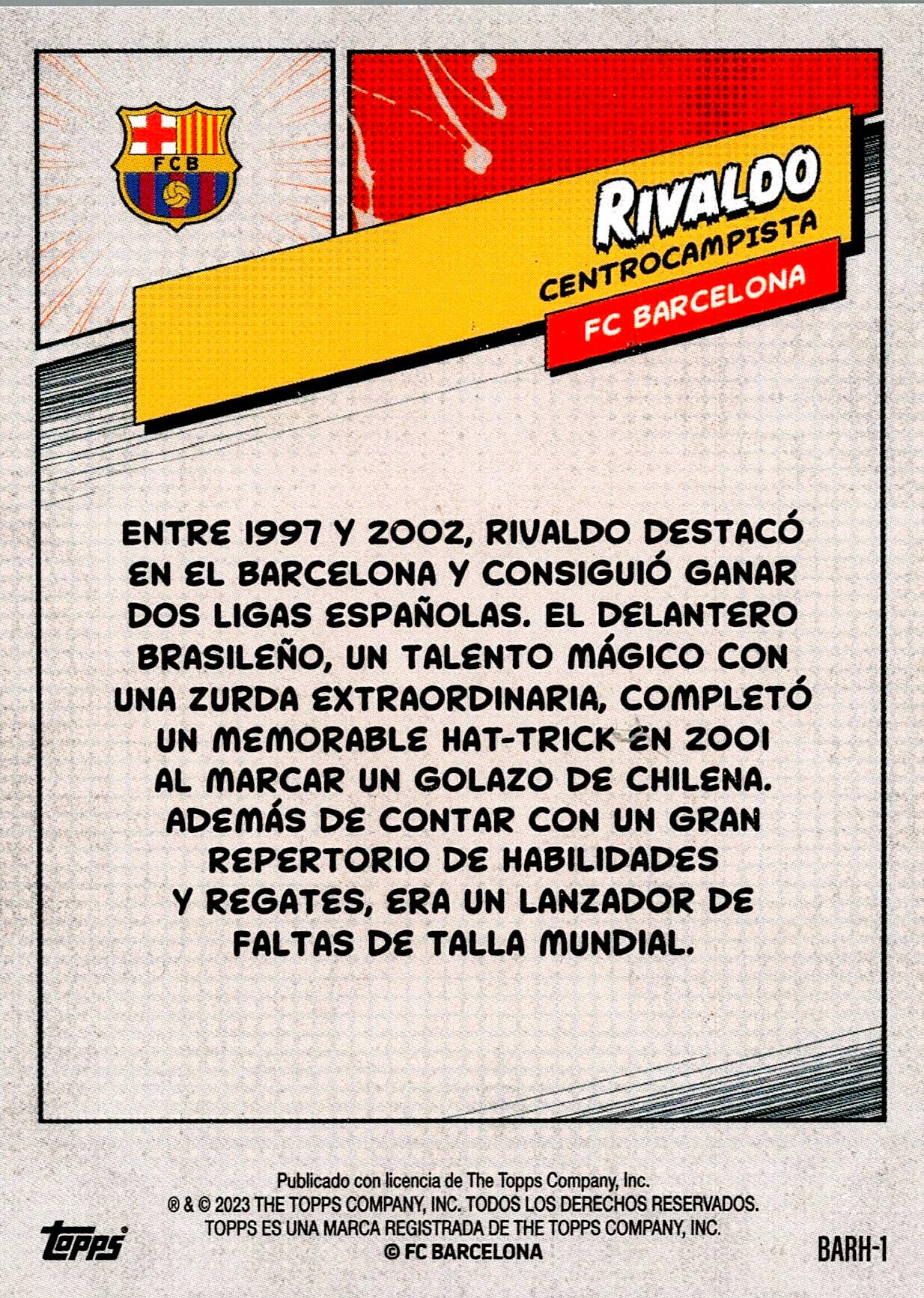 TOPPS FC BARCELONA 2022/2023 RIVALDO NºBARH-1