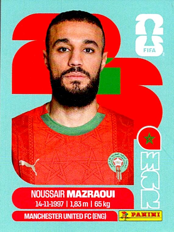 STICKERS FIFA WORLD CUP 2026 NOUSSAIR MAZRAOUI NºMAR 5