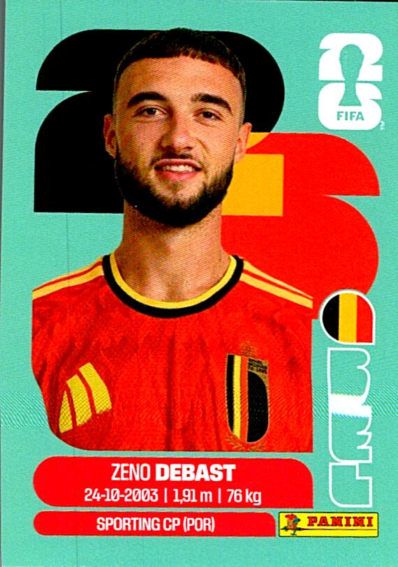 STICKERS FIFA WORLD CUP 2026 ZENO DEBAST NºBEL 5