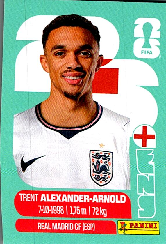 STICKERS FIFA WORLD CUP 2026 TRENT ALEXANDER-ARNOLD NºENG 6