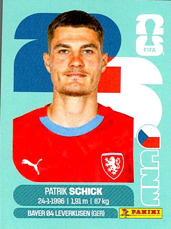 STICKERS FIFA WORLD CUP 2026 PATRIK SCHICK NºCZE 20