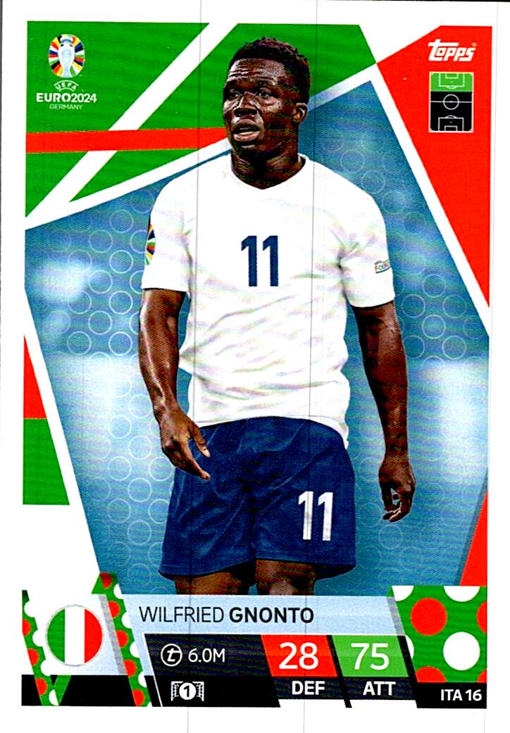 TOPPS MATCH ATTAX UEFA EURO 2024 WILFRIED GNONTO ITALIA NºITA16