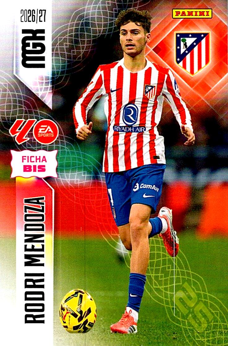 MEGACRACKS 2026/2027 RODRI MENDOZA FICHA BIS Nº63 BIS SEGUNDA EDICION