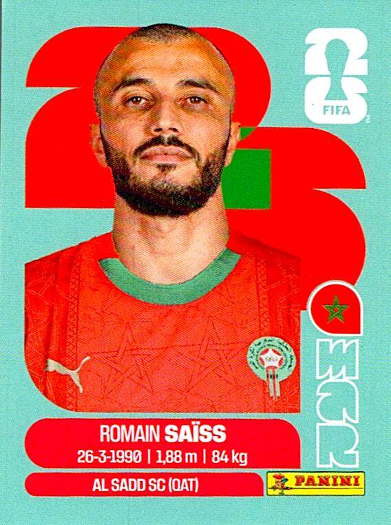STICKERS FIFA WORLD CUP 2026 ROMAIN SAÏSS NºMAR 7