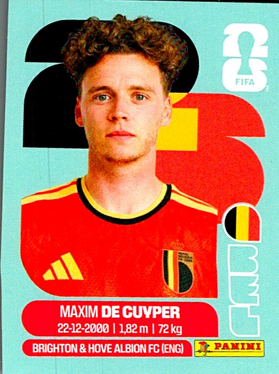 STICKERS FIFA WORLD CUP 2026 MAXIM DE CUYPER NºBEL 7