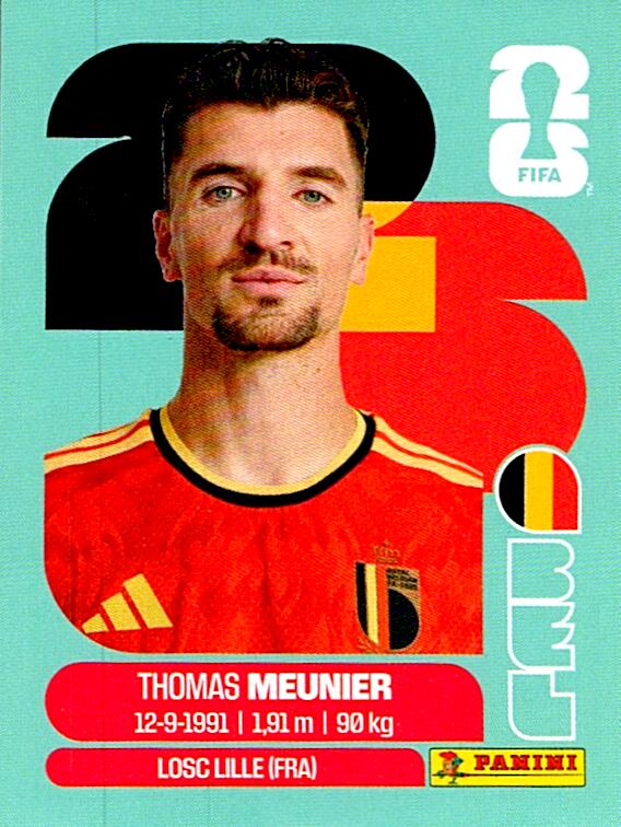 STICKERS FIFA WORLD CUP 2026 THOMAS MEUNIER NºBEL 8