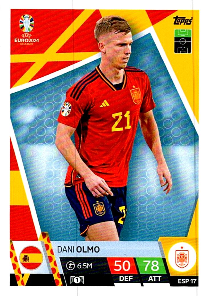 TOPPS MATCH ATTAX UEFA EURO 2024 DANI OLMO ESPAÑA NºESP17