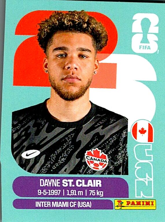 STICKERS FIFA WORLD CUP 2026 DAYNE ST. CLAIR NºCAN 2