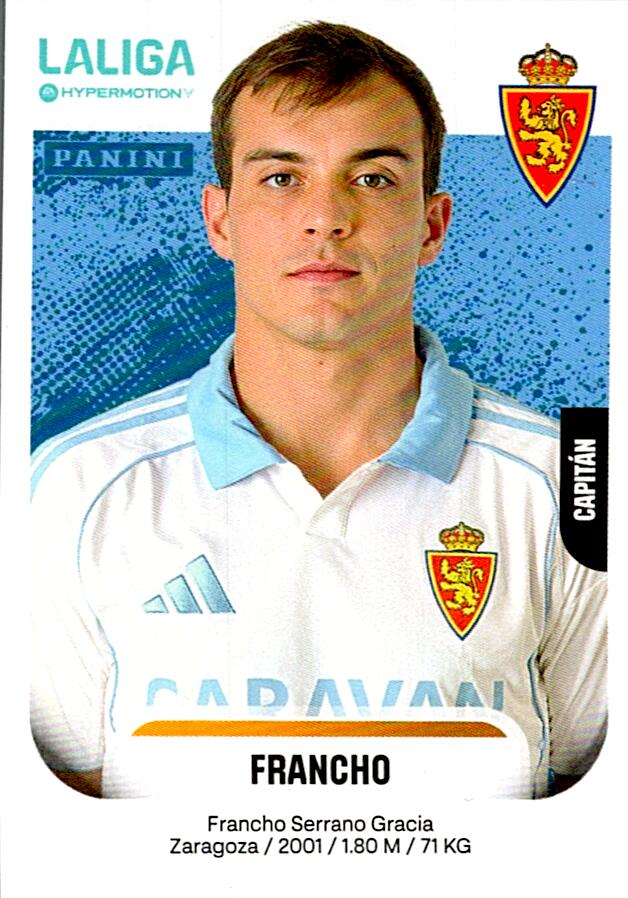 LALIGA HYPERMOTION 2025-26 FRANCHO ZARAGOZA Nº411