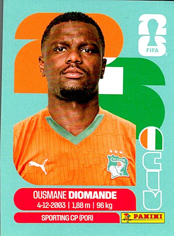 STICKERS FIFA WORLD CUP 2026 OUSMANE DIOMANDE NºCIV 9