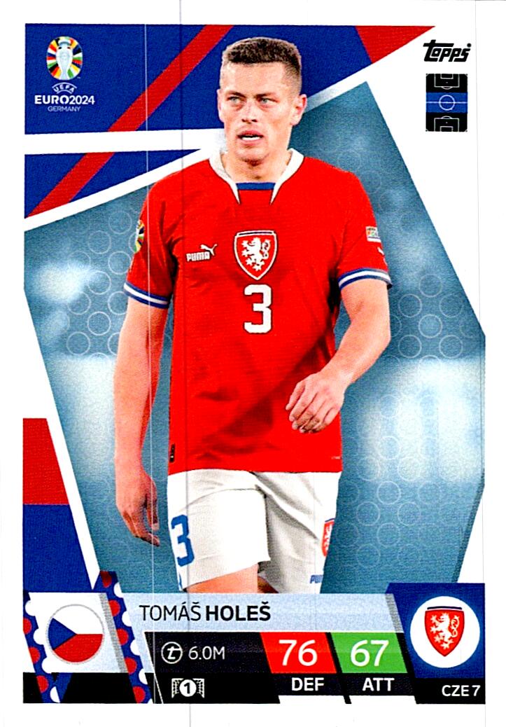 TOPPS MATCH ATTAX UEFA EURO 2024 TOMAS HOLES REPUBLICA CHECA NºCZE7