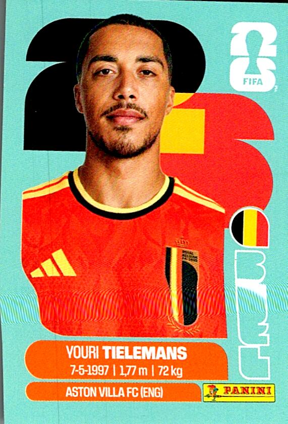 STICKERS FIFA WORLD CUP 2026 YOURI TIELEMANS NºBEL 9