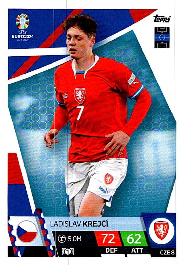 TOPPS MATCH ATTAX UEFA EURO 2024 LADISLAV KREJCI REPUBLICA CHECA NºCZE8