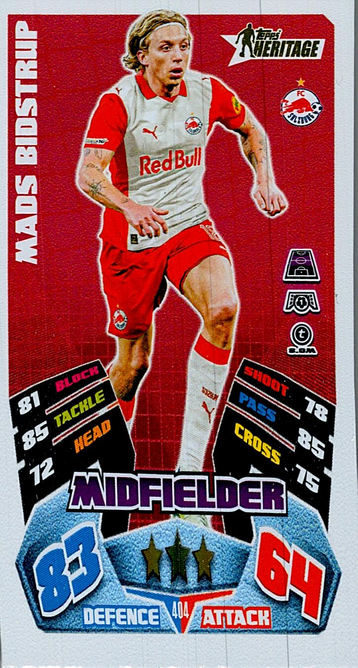 MATCH ATTAX CHAMPIONS LEAGUE 2025/2026 MADS BIDSTRUP TOPPS HERITAGE Nº404