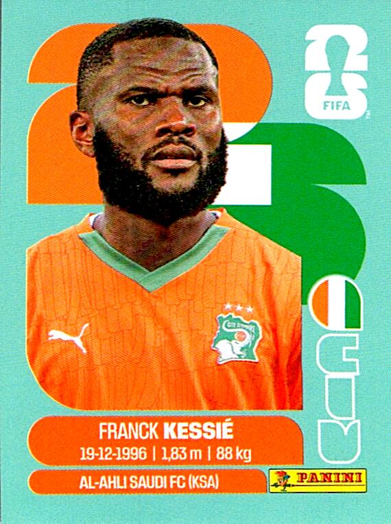 STICKERS FIFA WORLD CUP 2026 FRANCK KESSIE NºCIV 10