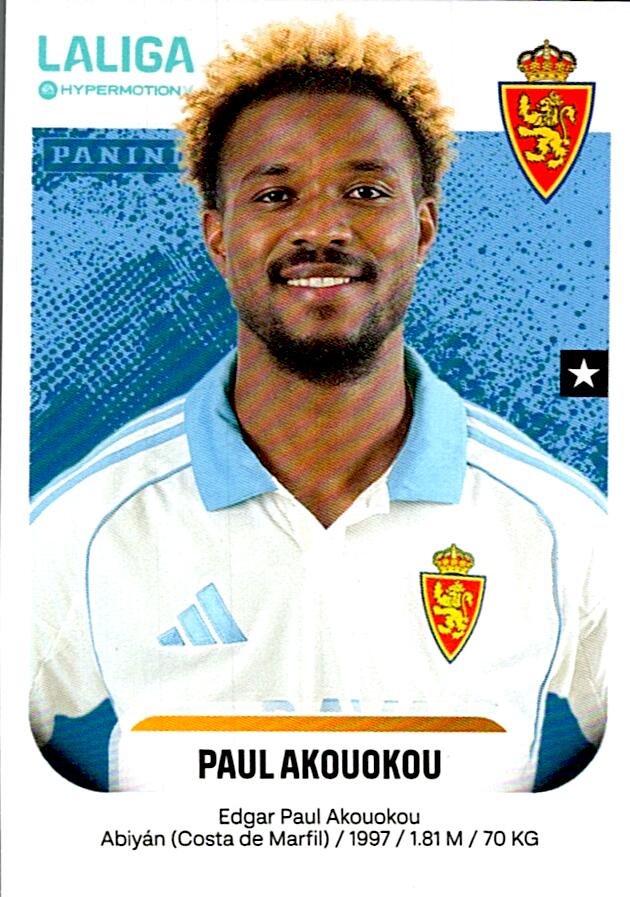 LALIGA HYPERMOTION 2025-26 PAUL AKOUOKOU ZARAGOZA Nº412